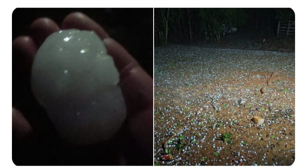 Granizo do tamanho de ovo de galinha atinge localidades do interior de Reserva