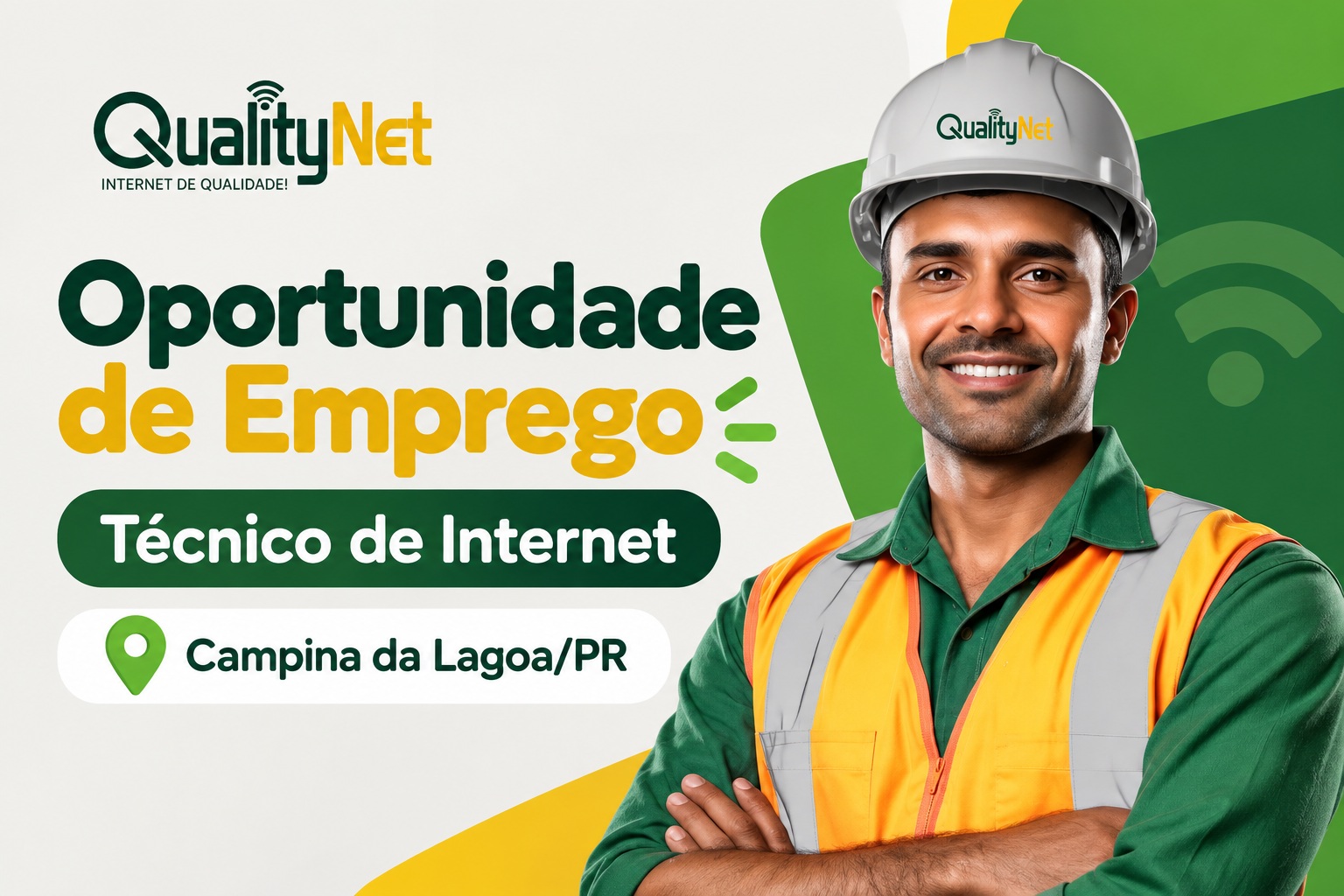 QualityNet abre vaga para Técnico de Internet em Campina da Lagoa