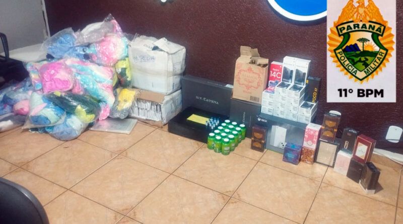PM apreende produtos de contrabando e descaminho em Engenheiro Beltrão.