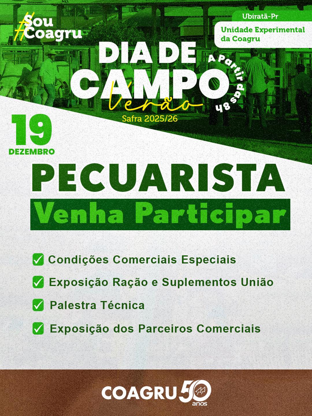 Família associada, contamos com você no Dia de Campo Verão 2025 da Coagru!