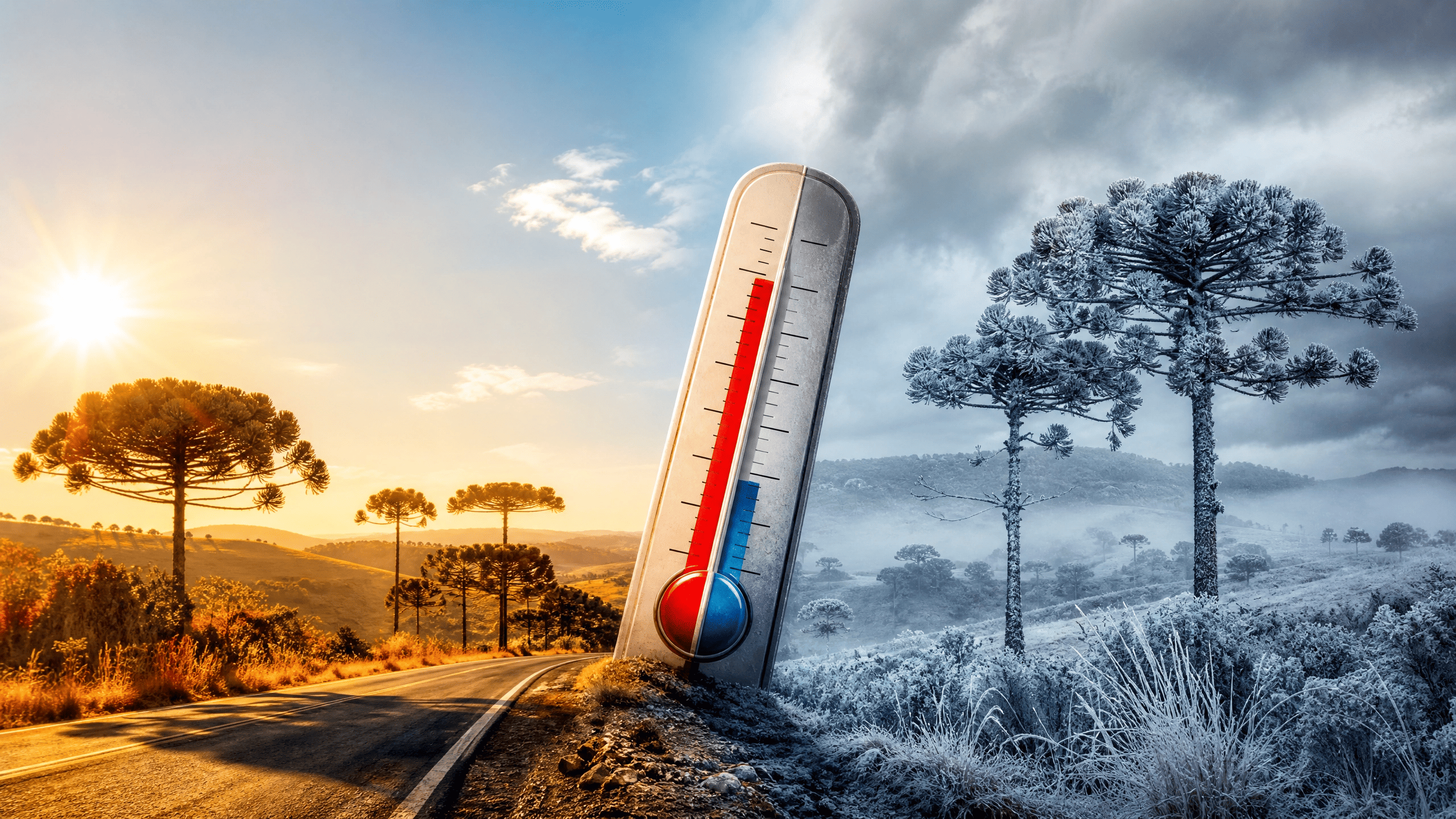 Gangorra: semana começa com mais de 30°C e termina com menos de 10°C no Paraná.