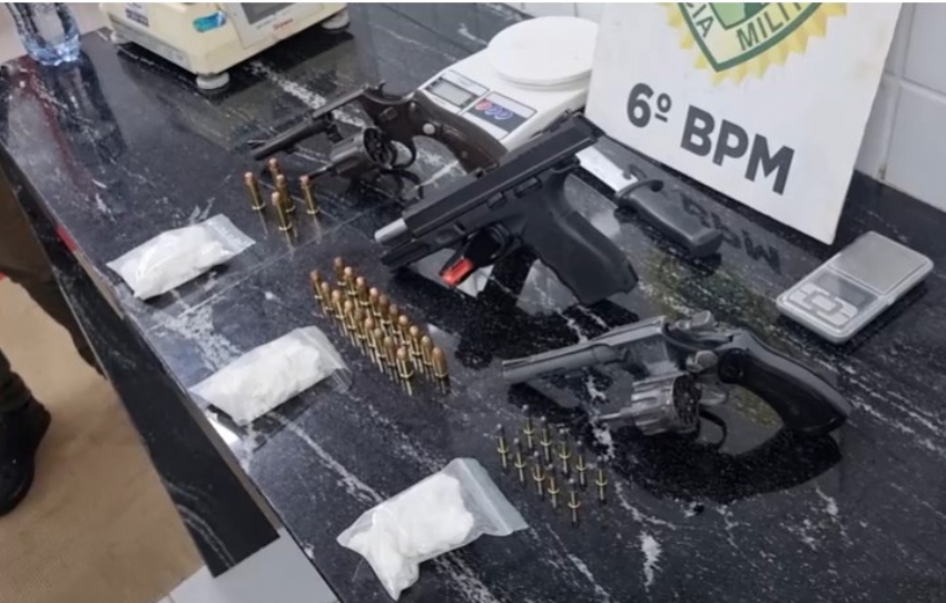 Três homens são presos com armas de fogo e cocaína em bar de Ibema.