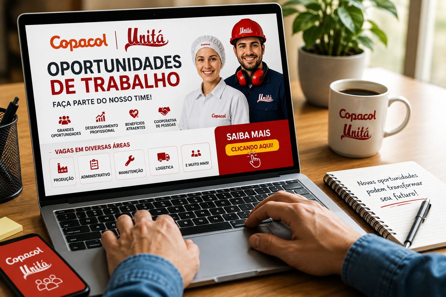 Copacol e Unitá oferecem vagas de trabalho com entrevistas nesta quinta-feira em Campina da Lagoa.