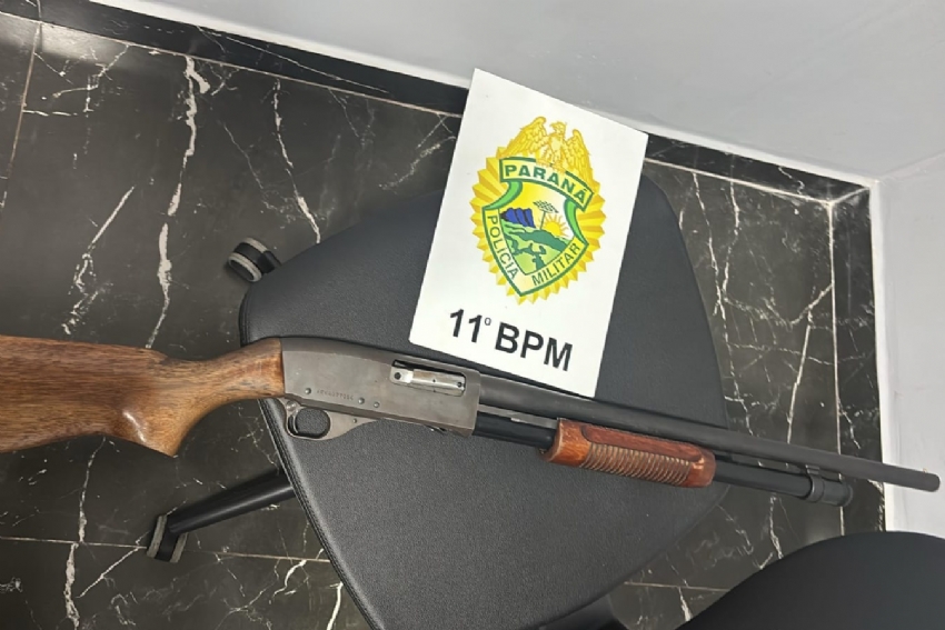 Espingarda calibre 12 é encontrada abandonada na zona rural de Ubiratã.