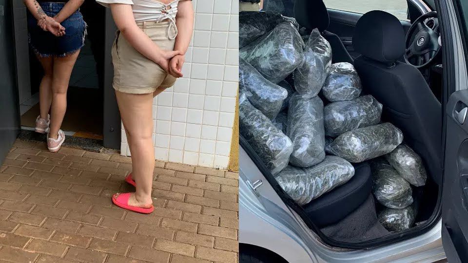 Jovens são presas com quase 103kg de maconha em carro na BR-277